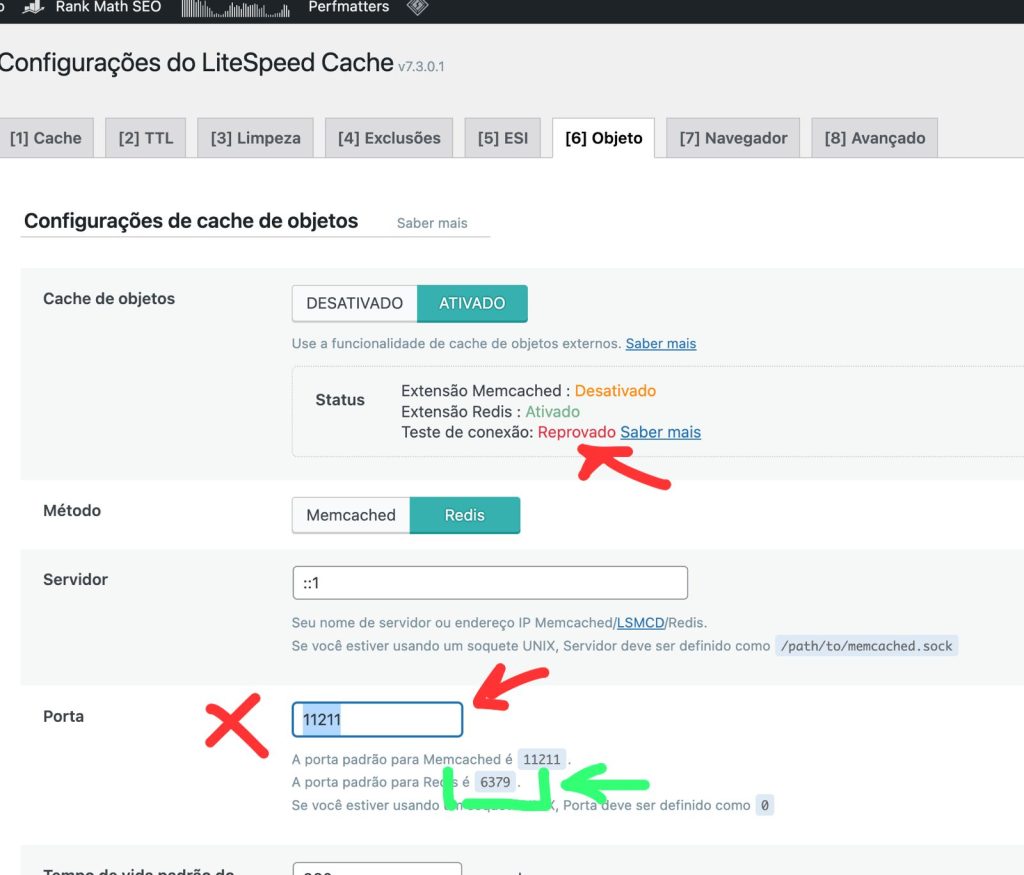 redis errado no litespeed