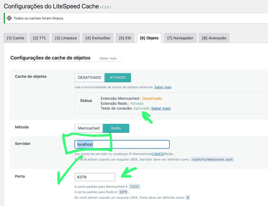 redis correto no litespeed