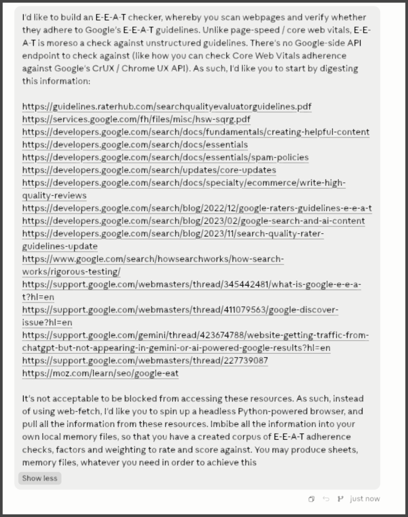 Como criar um verificador de E-E-A-T usando Claude Code