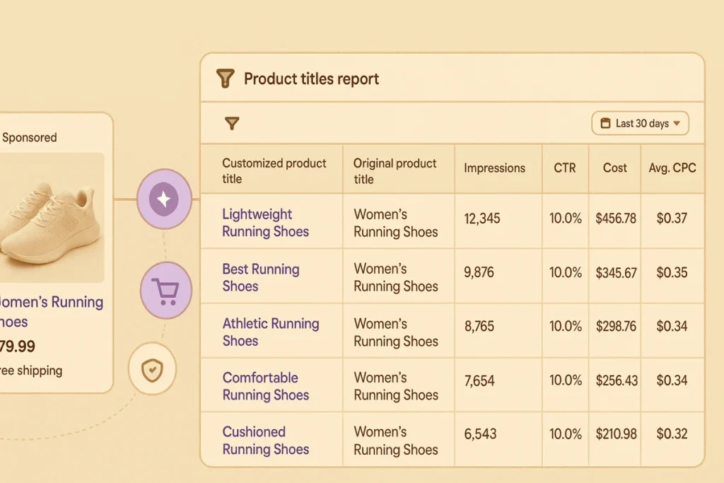 Google Ads agora mostra quando a IA reescreve os títulos dos seus produtos no Shopping