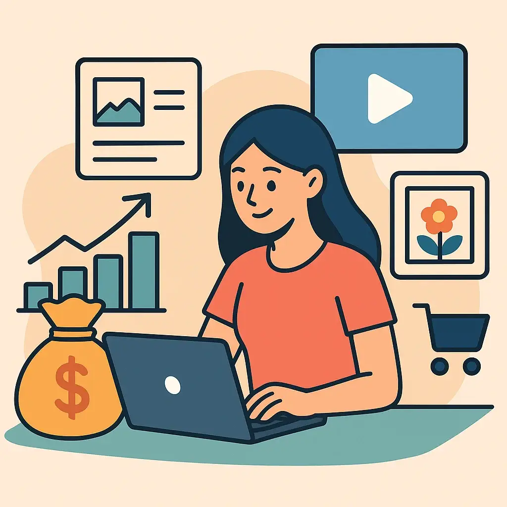 Serviços digitais e produtos para venda