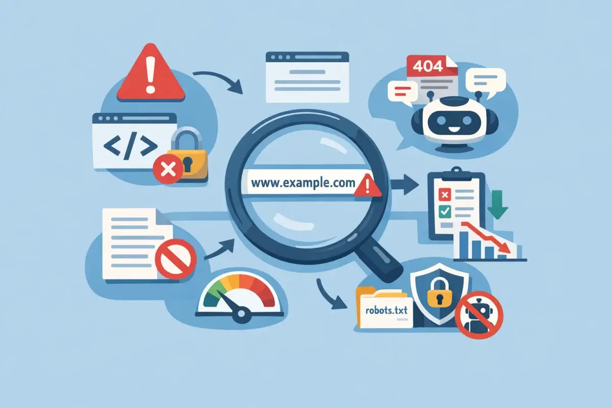 O que investigar quando a busca em IA não encontra a URL
