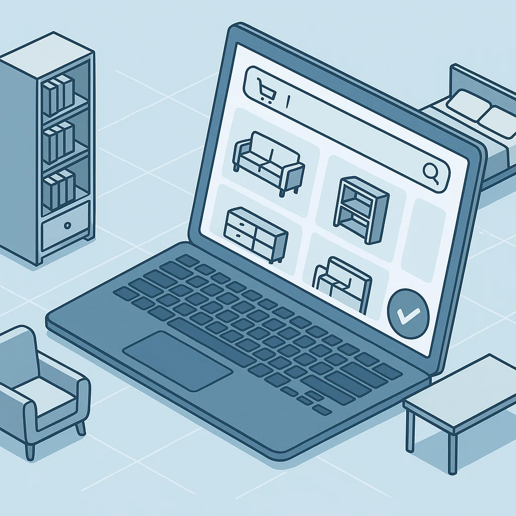 Como organizar o catálogo da loja de móveis online