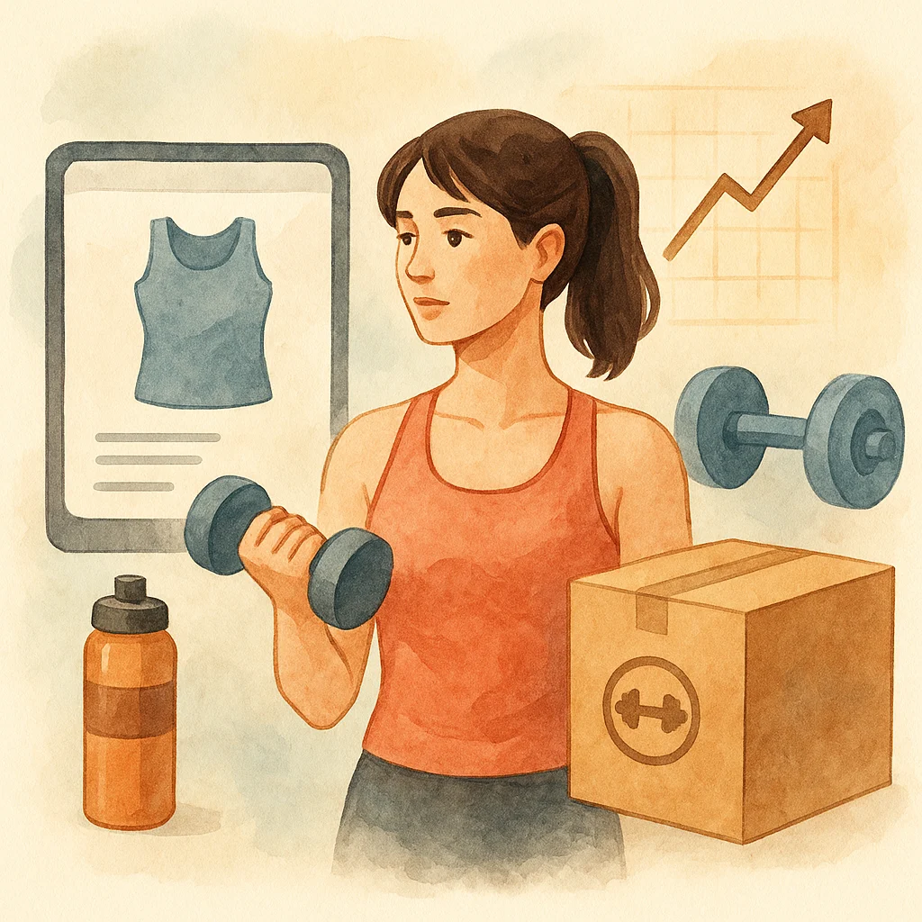 Negócios fitness com produtos e serviços