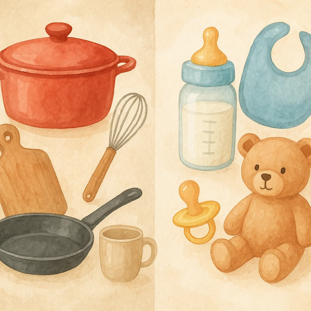 Itens para cozinha e produtos para bebês