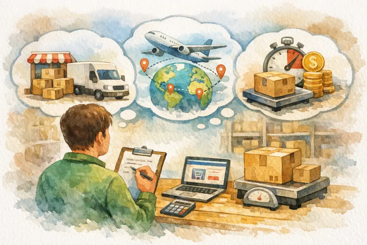 O que avaliar antes de escolher as opções de envio
