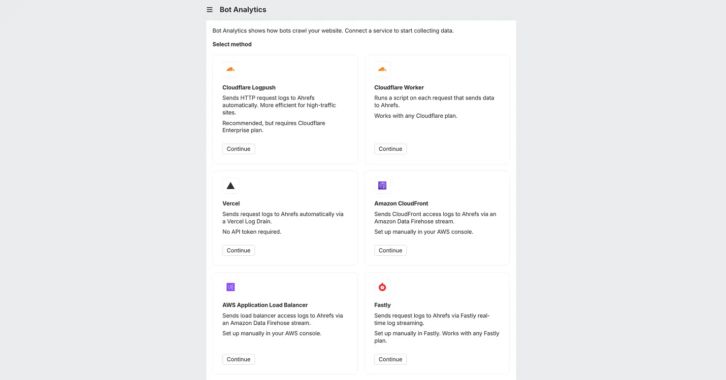O Bot Analytics agora se conecta diretamente a Vercel, Amazon CloudFront e…