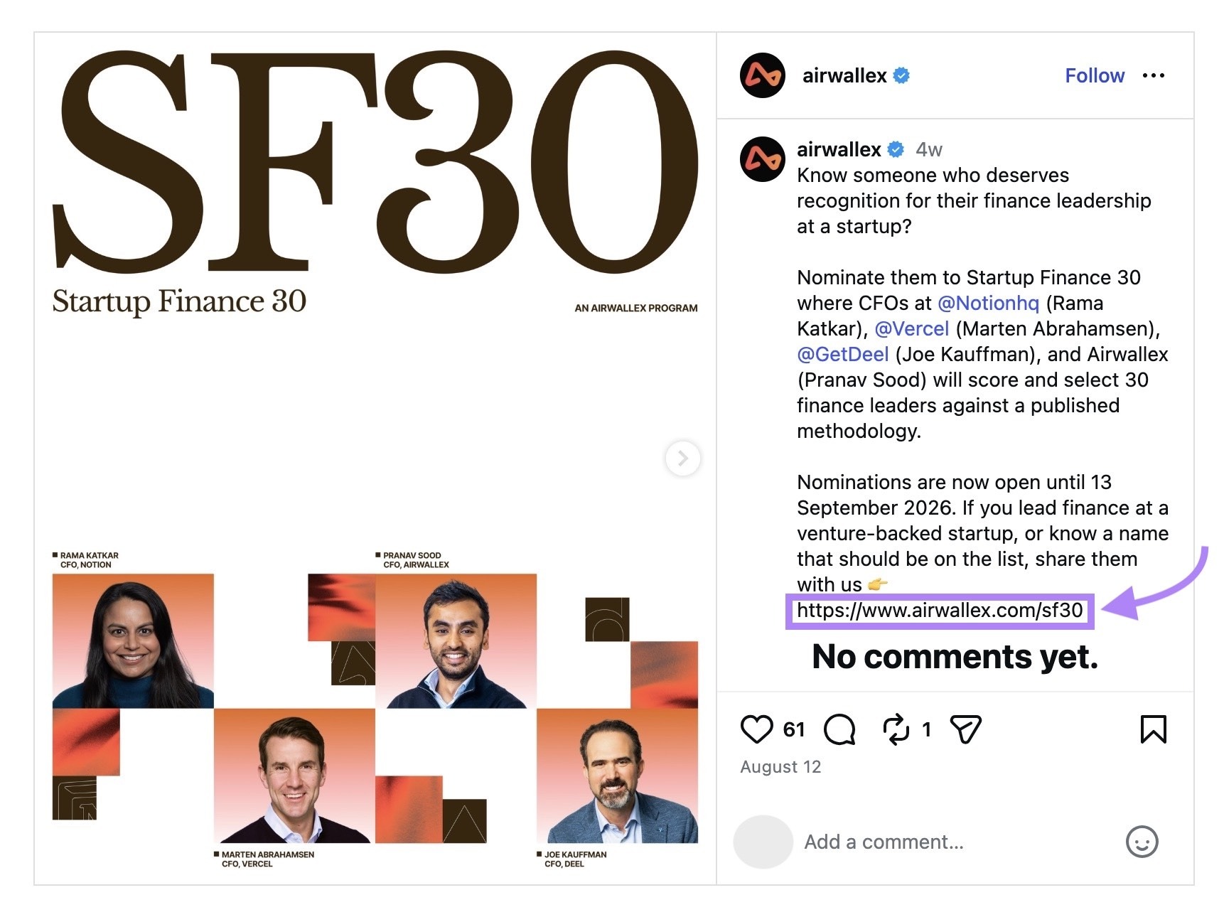 Um exemplo prático é um post no X da Semrush que avisa…